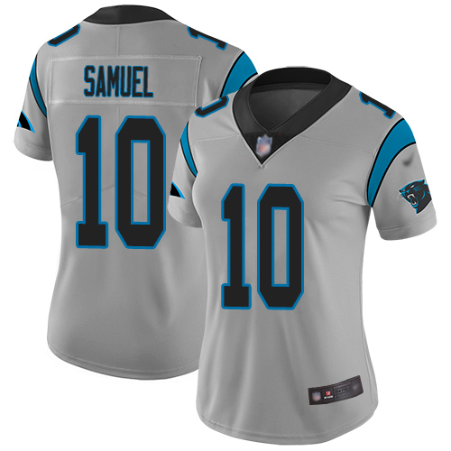Carolina Panthers Limited Silver Women Curtis Samuel Jersey NFL Football #10 Inverted Legend